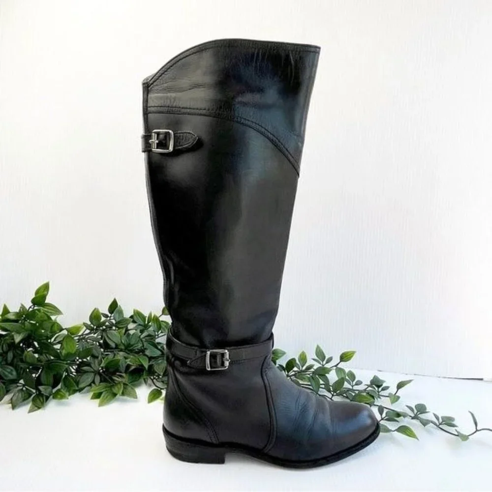 Frye Dorado leather riding boots black color size 6